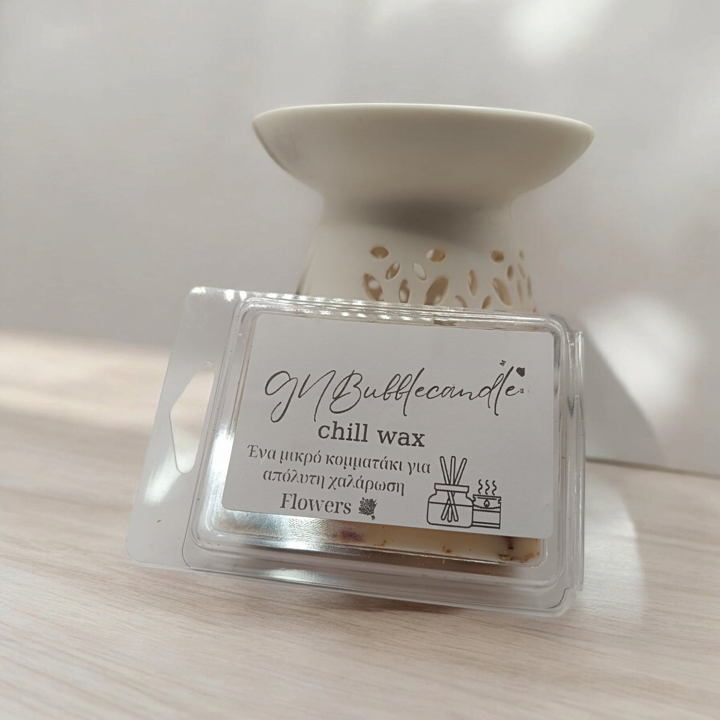 Chill Wax με Χαμομήλι & Τριαντάφυλλα - Χαλαρωτικά Wax Melts για Ευεξία και Ξεκούραση - BubbleCandles